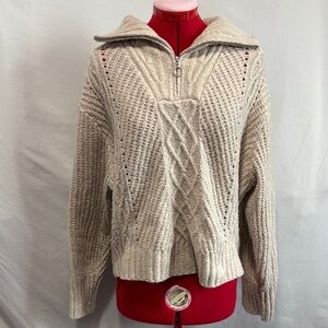 Kaisley Beige Cowl Neck Sweater LL178